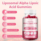 3 Pack Liposomal Alpha Lipoic Acid Gummies 2000mg Gummies,High Potency ALA Complex Biotin & Benfotiamine for Antioxidant, Brain Health and Nerve* Support,Liposomal Enhance 98% Absorption