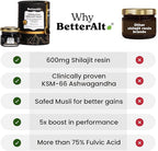 Better Alt Pure Himalayan Shilajit Gold+(30gm)|Enhances Recovery & Boosts Strength|16,000 ft Sourced Blend with Ashwagandha, Safed Musli,Gokshura|Shilajit gold for men & women|Vegan & Lab Tested-600mg