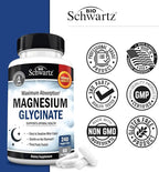 BioSchwartz Magnesium Glycinate 500mg Capsules (240 Mini Caps) Maximum Absorption Magnesium Supplement for Healthy Nerves Muscles Heart Mood and Sleep Support (Vegan, Gluten-Free, Non-GMO)