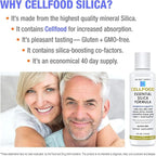 Cellfood Essential Silica Anti-Aging Formula, 4 fl oz, 2 Pack - Supports Healthy Bones, Joints, Hair, Skin, Nails, Teeth & Gums - Easy to Absorb - Gluten Free, Thiaminase Free, Non-GMO - 80-Day Supply