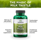 Swanson Full Spectrum Milk Thistle Liver Health Supplement for Adults Seeking Natural Detoxification and Antioxidant Support - 500 mg (100 Vegan Capsules)