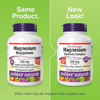 Webber Naturals Magnesium Glycinate Complex 200 mg, 180 Vegetarian Capsules, High Absorption Formula, Supports Bones, Heart, Muscles & Nerves, One-per-Day, Vegan