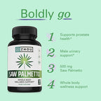 Zhou Saw Palmetto 500 mg | For Prostate Health | Healthy Urination Frequency & Flow | 100 Capsules