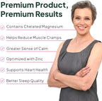 Organics Ocean Pure Magnesium Glycinate with Zinc - Maximum Strength Chelated Magnesium Supplement for Women and Men for Muscle Cramps and Sleep Support - 3 Bottles