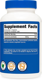 Nutricost Zinc Picolinate 50mg, 240 Vegetarian Capsules - Gluten Free and Non-GMO (240 Caps)