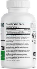 Bronson Magnesium Glycinate 400mg Extra Strength, Vegetarian, Chelated for Absorption Gentle on The Stomach, Non-GMO, 60 Tablets