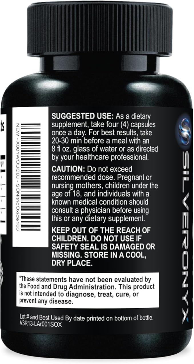 Extra Strength Nitric Oxide Booster - 3X Strength L-Arginine AKG & Citrulline Malate - Men & Women Premium Pre Workout Nitric Booster - Natural Energy & Muscle Support, Bottled in USA - 180 Capsules