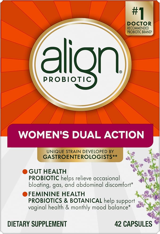 Align Probiotic, Womens Dual Action, Vaginal Probiotics for Women, Womens Probiotic for Vaginal Health Support, with Probiotics for Digestive Health, 42 Probiotic Capsules