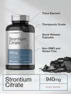 Horbäach Strontium Citrate 940 mg | 180 Capsules | Non-GMO & Gluten Free Supplement