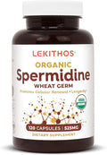 Organic Spermidine Capsules | Organic Wheat Germ Extract | Promotes Cell Renewal, Better Aging | Thiamine, Zinc, Manganese | 1050mg Per Serving | USDA Organic, Vegan, Non-GMO | 120 Capsules