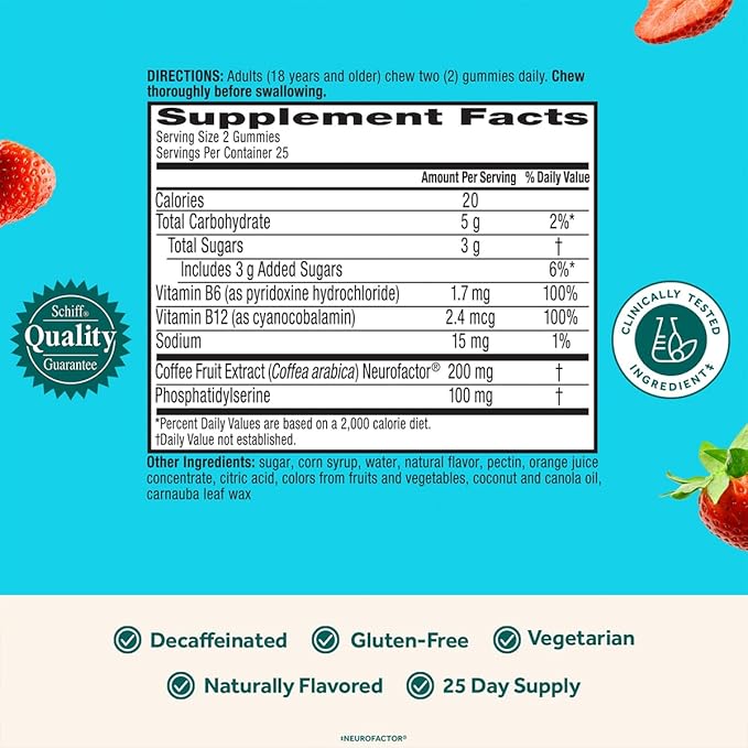 NEURIVA Plus Brain Supplement for Memory, Focus & Concentration + Cognitive Function with Nootropics Phosphatidylserine and Neurofactor, VIT B6 & B12, Strawberry Flavor, 50 Gummies (3 Pack)