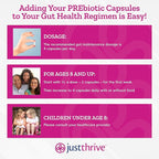Just Thrive PREbiotic Capsules - Prebiotic Blend for Gut Health and Immune Support, 120 Caps