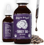 Hodgins Harvest Organic Turkey Tail Mushroom Tincture - Extra Concentrated Dual Extract Antioxidant-Rich Mushroom Drops Supplement for Overall Wellness - Made in USA - 2 fl oz