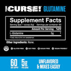 JNX SPORTS, The Curse! Glutamine, L-Glutamine Powder 5g - Support Muscle Recovery, Post Workout, 60 Servings, Unflavored