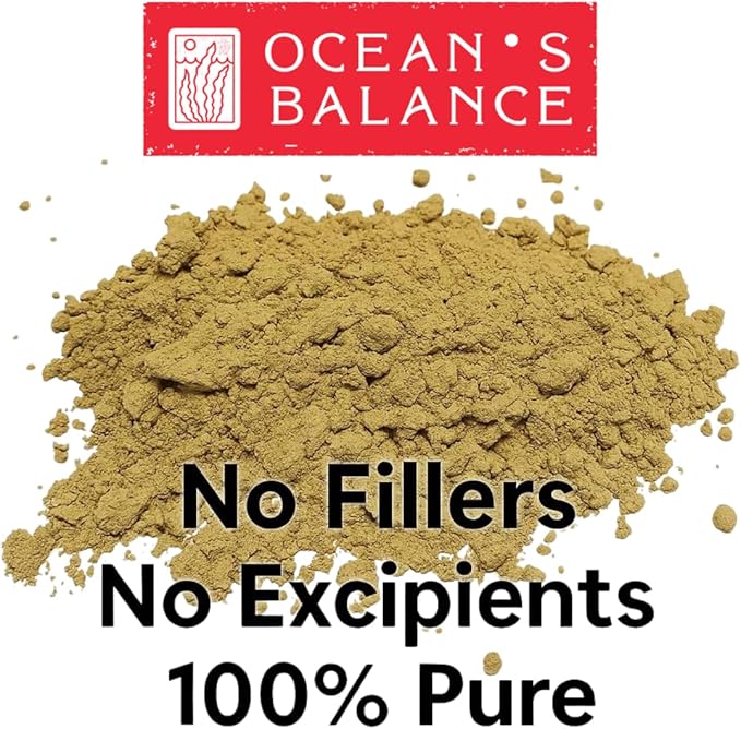 Ocean’s Balance Clean – Organic Bladderwrack Powder (Fucus vesiculosus) from The Pristine Maine Coast | Vegan • Lab‑Tested Purity • Skin & Digestive Wellness 4 Oz