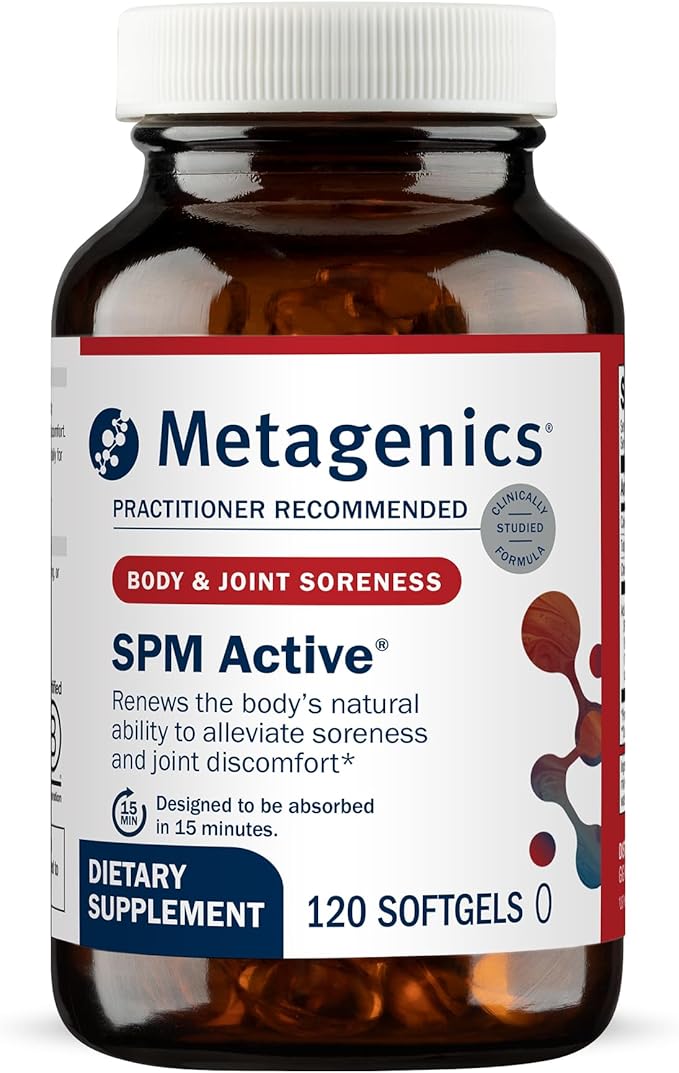 Metagenics SPM Active - Specialized Pro-Resolving Mediators from Marine Oils - Supports Normal Inflammatory Response, Tissue Health, Joint Comfort, Immune Health - Non-GMO, Gluten-Free - 120 Softgels