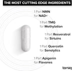 1500mg NMN Supplement with Resveratrol – High Potency Nicotinamide Mononucleotide 500mg with Trimethylglycine, Quercetin, Resveratrol & Apigenin – Pure NMN Capsules – Third-Party Tested – 30 Servings