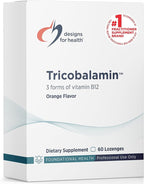 Designs for Health B12 Tricobalamin Lozenges - 3000mcg Triple B12 Quick Dissolve Tablets with Methylcobalamin, Adenosylcobalamin + Hydroxocobalamin - Natural Orange Flavor (60 Lozenges)