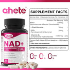 NAD Supplement with L-Ergothioneine, PQQ, Vitamin B6, and NMNH Supplement - for Cellular Health, Energy Support and Healthy Aging for Women & Men - Vegetarian, Non-GMO, Gluten Free- 90 Capsules