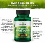 Swanson Dr. Stephen Langer's 16-Strain Probiotic with Prebiotic FOS for Gut-Health-Conscious Adults with 3.2 Billion CFU (60 Vegan Capsules, 4 Pack)