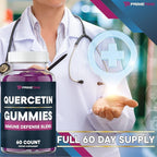 Primetime Sports Quercetin, Zinc,Vitamin C 1000mg Gummies Supplements with Elderberry, Flavonoid Vitamin for Kids Adults Immunity, Immune Support Gummy Booster 60 Count (Pack of 2)