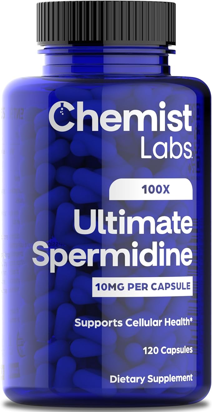 Ultimate Spermidine Supplements for Men and Women, 100x Formula, Longevity Supplements Support, 10 mg Per Capsule, 3rd Party Tested, Vegan, 120 Servings
