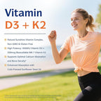 Innate Vitality Vitamin D3 K2 Supplement, High Potency Vitamin D3 10000 IU & Vitamin K2 (MK-7) 200 mcg, Supports Bone, Teeth, Heart & Immune Health, Non-GMO, Gluten Free, 60 Softgels
