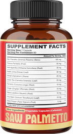 2 Packs 60 Counts 4 Months - Saw Palmetto Capsules 5300 mg - 11in1 with Ashwagandha, Turmeric, Tribulus, Maca, Green Tea, Holy Basil & More - Extract for Prostate, Skin & Immune Support