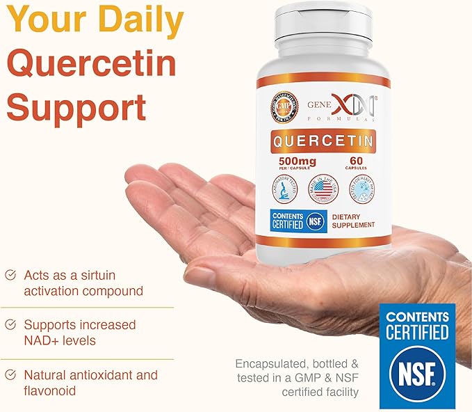 Genex Formulas Quercetin 500mg (60 Capsules) Non-GMO, Gluten-Free (3 Pack)