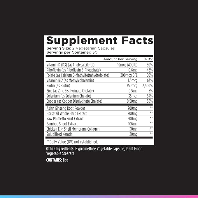 Livingood Daily Hair, Skin & Nails Supplement, 14-in-1 Formula with Biotin, Collagen, Keratin, Bamboo, Selenium, Folate, B12, Zinc and More, Beauty Supplement for Women & Men, Gluten Free, 60 Capsules