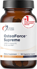 Designs for Health OsteoForce Supreme - Premium Bone Support Supplement with Basic Milk Protein (MBP) - Calcium Malate, Magnesium, Zinc Chelate, 2000 IU Vitamin D, VIT K - Non-GMO (180 Capsules)