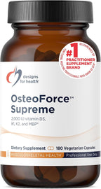 Designs for Health OsteoForce Supreme - Premium Bone Support Supplement with Basic Milk Protein (MBP) - Calcium Malate, Magnesium, Zinc Chelate, 2000 IU Vitamin D, VIT K - Non-GMO (180 Capsules)