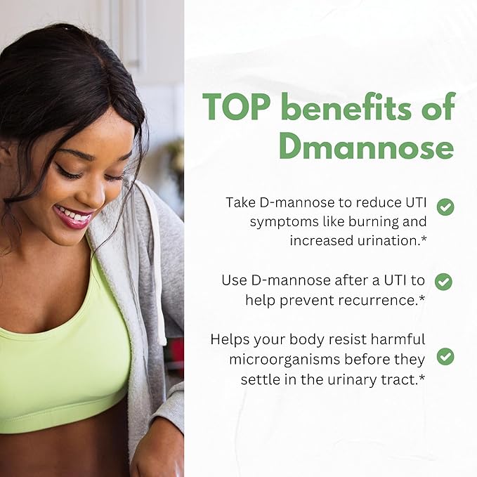 HCL HERBAL CODE LABS D-Mannose with Cranberry Extract Capsules 1500mg – High Potency USP Grade D-Mannose Supplement with Whole Fruit Cranberry Powder – Urinary Tract Support – Non-GMO 60 Capsules