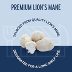 Harmony House Foods Dried Gourmet Lion's Mane Mushrooms (2.25 oz, Quart Size Jar)