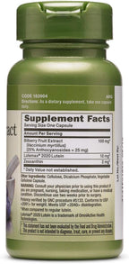 GNC Herbal Plus Bilberry Extract and Lutein Supplement, Vegetarian, Supports Eye and Vision Health, 60 Servings