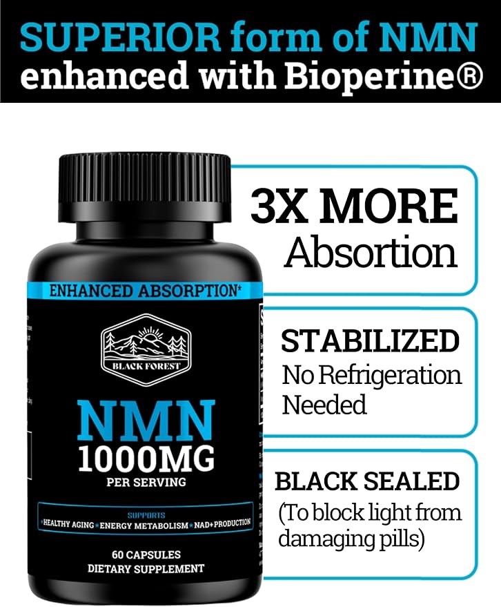 Black Forest NMN 1000mg Turkesterone 500mg and 5X Berberine Wellness Performance Bundle for Energy Strength Metabolic Support