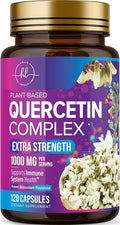 Quercetin Dihydrate 1000mg per Serving - Premium Plant-Based Bioflavonoids - Extra Strength Antioxidant Immune & Respiratory Health Support - High Absorption Quercetin Dihydrate - 120 Veggie Capsules