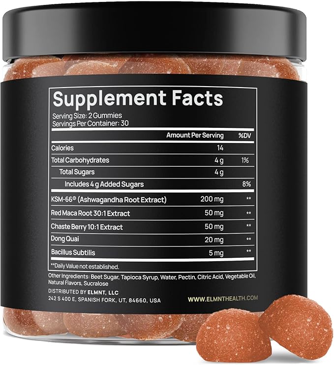 4,050mg Libido Booster for Women KSM-66 Ashwagandha Gummies w. 30x Strength Red Maca Root - Strongest Female Libido Mood Booster + Hormone Balance for Women Cortisol Reducer & Stress Relief Gummy