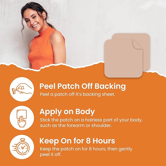 B12 Patches (Pack of 60) - 100% Natural Patch for Women and Men - Firming, Energy, Focus & Body Support - Enhanced Formula