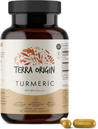 TERRA ORIGIN Turmeric with BioPerine, 60 Vegetable Capsules