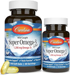 Carlson - Super Omega-3 Gems, 1200 mg Omega-3 Fatty Acids with EPA and DHA, Wild-Caught Norwegian Fish Oil Omega 3 Supplement, Sustainably Sourced Omega 3 Fish Oil, 100+30 Softgels