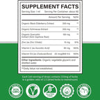 Zinc Quercetin Vitamin C D3 Liquid Immune Support with Organic Echinacea Elderberry, Immune Defense Drops Supplement for Adults- Vegan, Non-GMO, Gluten Free - 2 Fl Oz, 60 Servings