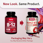 Jarrow Formulas Maximum Strength Methyl B-12 5000 mcg, Dietary Supplement for Cellular Energy Production and Brain Health Support, 60 Cherry-Flavored Chewable Tablets, 60 Day Supply, Pack of 12