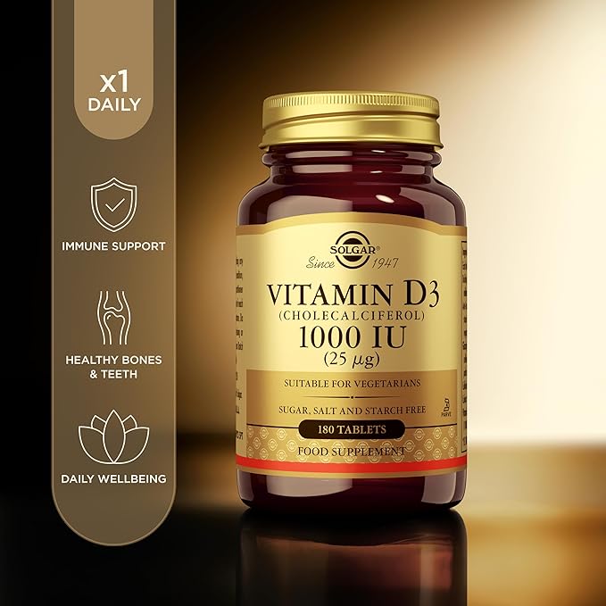 Solgar Vitamin D3 (Cholecalciferol) 25 MCG (1000 IU), 250 Softgels - Helps Maintain Healthy Bones & Teeth - Immune System Support - Non-GMO, Gluten-Free, Dairy Free - 250 Servings, (Pack of 2)