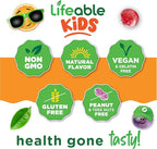 Lifeable Lions Mane Gummies for Kids | Great Tasting Lions Mane Mushroom Supplement | Vegan, Kosher, Non-GMO Kids Mushroom Gummies | Brain Support | 60 Count