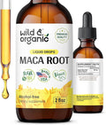 Wild & Organic Maca Root Drops for Women & Men - Mood, Focus, Active Lifestyle - Peruvian Maca Supplement - Vegan, Sugar & Alcohol-Free Tincture - 2 fl oz