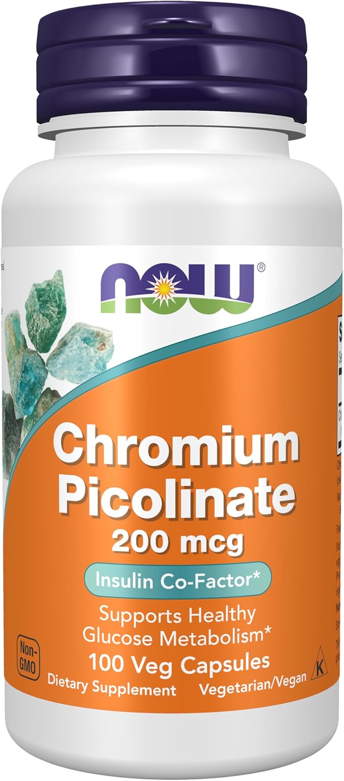NOW Supplements, Chromium Picolinate 200 mcg, Insulin Co-Factor*, 100 Veg Capsules
