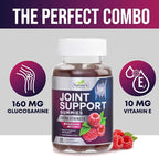Joint Support Gummies - Extra Strength Glucosamine Gummy Supplement with Vitamin E - Natural Cartilage Joint Health & Flexibility Support, Best Support Glucosamine Chew for Men & Women - 60 Gummies