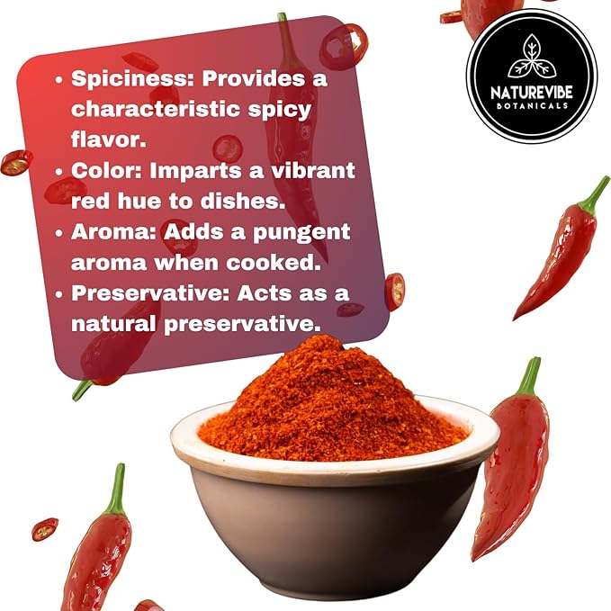 Red Chilli Powder 5lbs by Naturevibe Botanicals | Capsicum annuum | Non GMO & Gluten Free Whole Red Chilli Ground | Adds Flavor and Spice (80 ounces)