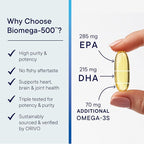 Biotics Research Biomega 500 Omega 3 Fish Oil Supplement, Highly Concentrated Fish Oil with EPA/DHA, Omega 3 Fatty acids, Supports Immune and Cardiovascular 90 Softgel Capsules